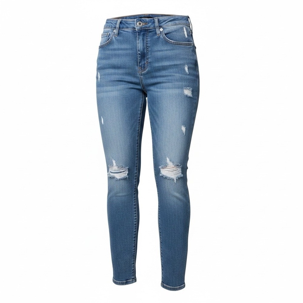 Wax Jeans Ankle Jeans Womens Size 9/29 Blue Distressed Denim High Waisted